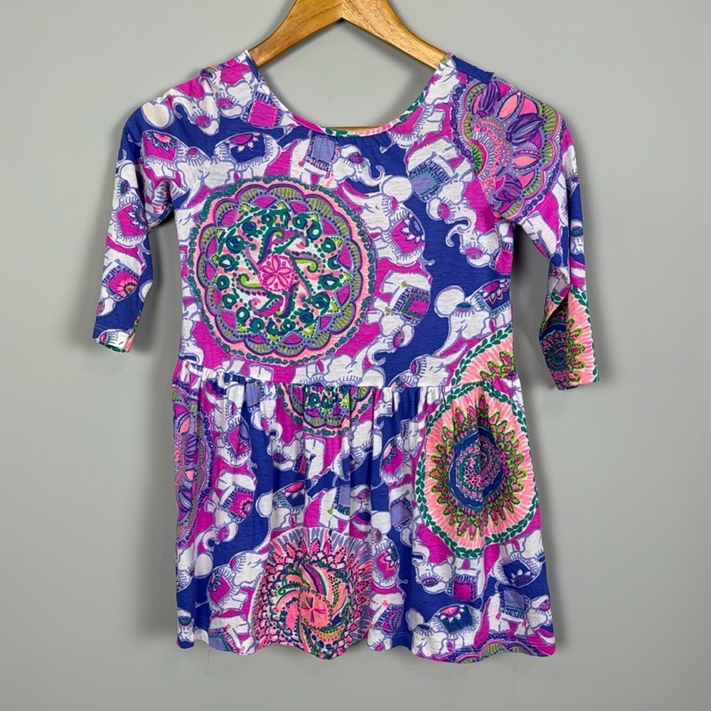 Lilly Pulitzer Girls Lynn Dress. Play That Trunky Music. Size M (6/7).